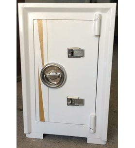 Mywondry Çelik Para Kasası 65 cm Beyaz Gold Çizgili Yangına Dayanıklı