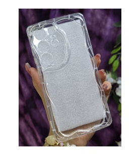 Samsung Galaxy S24 ULTRA Uyumlu 3D Dalga Kenarlı Şeffaf Telefon Kılıfı