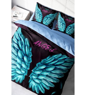 Blue Wing Pamuk Saten 3d Çift Kişilik Nevresim Takımı