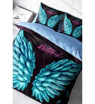 Blue Wing Pamuk Saten 3d Çift Kişilik Nevresim Takımı