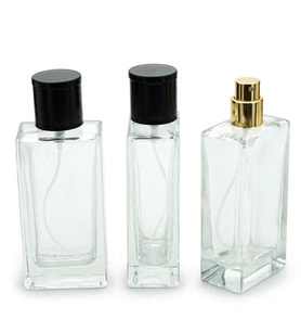PARFÜM ŞİŞESİ 50 ML 2 ADET ŞEFFAF DİKDÖRTGEN MODEL