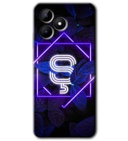 Realme C53 Kılıf HD Desen Baskılı Kılıf - Dark Neon Yaprak Ş Harfi