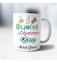 Biyoloji öğretmeni isme özel kupa bardak
