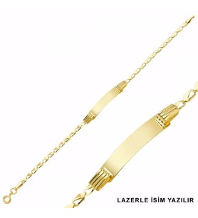 Altın Çocuk Bileklik Lazerle İsim Yazılır