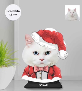 Kişiye Özel Sevimli Dostlarımız Kedi Ahşap Eco Biblo -1
