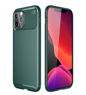 Newface Apple iPhone 11 Pro Max Kılıf Auto Focus Karbon Kapak - Yeşil
