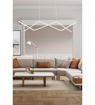 Utku Modern Tasarım Beyaz Renk Yemek Masası Üstü - Mutfak - Salon Beyaz Led 2 Li Avize