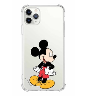 Apple iPhone 11 ProMax Uyumlu Köşe Korumalı Antişok  Kapak Mickey Mouse Tasarımlı Şeffaf  Kılıf