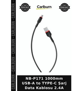 NB-P171 1000mm USB-A to TYPE-C Şarj Data Kablosu 2.4A Veri Yedek Günlük