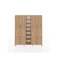 Arges Gardrop 10 Raflı 8 Çekmeceli 2 Askılı 220x30x243 Çam-Çam