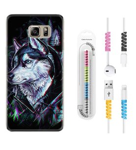 Samsung S7 Edge S20 Fe Plus Ultra S21 S22 Kılıf Kablo Koruma Spiral Silikon Dog Eyes 1761