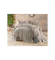Look Çift Kişilik 57 Tel Nevresim Takımı Triko Battaniyeli 200 X 220 Cm (Taş)