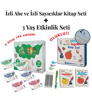 3 Yaş Etkinlik Seti (6 KİTAP 196 ETKİNLİK) - İzli Abc ve Sayıcıklar Kitabları Oluklu Seti