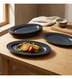 GÜRAL PORSELEN Güral 2 Adet 24 Cm Kayık Tabak Reaktif Oasis Vr 1131