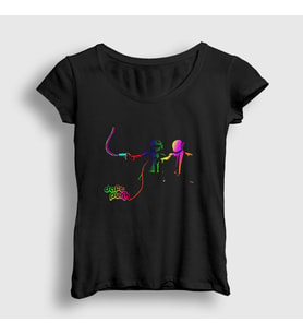 Presmono Kadın Siyah Pulp Fiction Daft Punk T-Shirt 60218tt