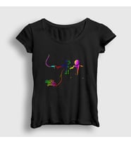Presmono Kadın Siyah Pulp Fiction Daft Punk T-Shirt 60218tt