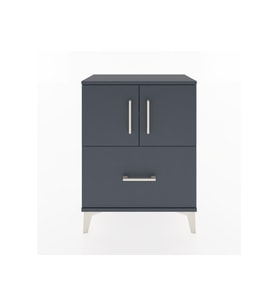 Arges Komodin 2 Raflı Tek Çekmeceli 2 Kapaklı 60x30x80 Antrasit-Antrasit