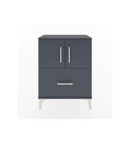 Arges Komodin 2 Raflı Tek Çekmeceli 2 Kapaklı 60x30x80 Antrasit-Antrasit
