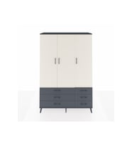 Hyperion Dolap 5 Raflı 6 Çekmeceli Tek Askılı 132x44x195 Antrasit-Aytaşı/Antrasit