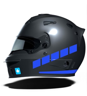 Şerit Tasarımlı Azur Mavi Motosiklet Kask Sticker Çınar Extreme