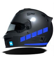 Şerit Tasarımlı Azur Mavi Motosiklet Kask Sticker Çınar Extreme