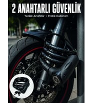 180 cm Uzun Çelik Halatlı Anahtarlı Kilit ile Güvenli Park Deneyimi