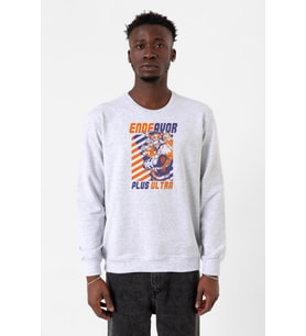 My Hero Academi Anime Endeavor Plus Ultra Karmelanj Erkek 2ip Sweatshirt (Gri)