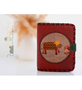 Inek Figürlü Küçük Cüzdan Etnik Bohem Retro Style  - Bordo