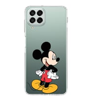 Samsung Galaxy M33  Kamera korumalı Kapak Mickey Mouse Tasarımlı  Şeffaf Kılıf