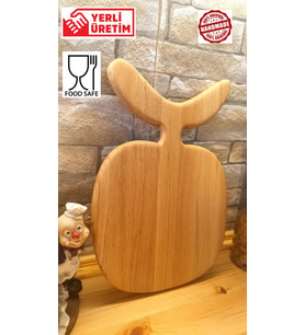 F&S WoodArt Sunum Tahtası - Meşe Doğal Ahşap -özgün Tasarım Saplı - Kesme Tahtası- Et Tahtası