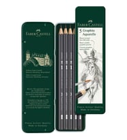 Faber Castell Graphite Aquarelle Suda Çözünür Çizim Kalemi 5'li Metal Kutu 