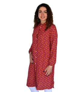 Kadın Uzun Çiçek Baskılı Desen Viscon Bluz BGL-ST04290
