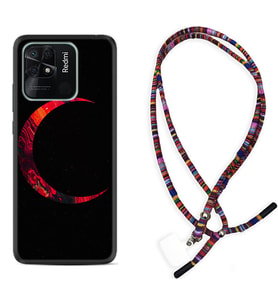 Xiaomi Poco X3 Pro M4 Pro X4 Pro C40 10C Kılıf Boyun Asklı Rasta Silikon Red Moons 1747