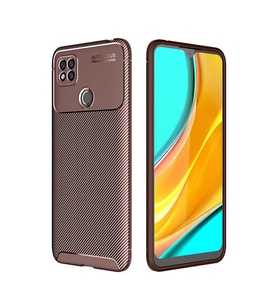 Xiaomi Redmi 9C Kılıf Karbon Silikon Case (KAHVE)