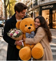 Sevgiliye Romantik Hediye: 140 cm Büyük Boy Peluş Oyuncak (Kahverengi)