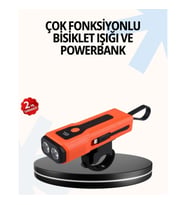 Mey İthalat® Powerbank Özellikli Bisiklet Işığı Dijital Göstergeli Led