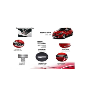 Renault Clio 4 Krom Set 6 Takım 17 Parça Uyumlu