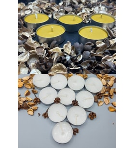 5+5 (10) Adet Doğal Bal Mumu Tealight ve Doğal Soya Mumu-Buhurdanlık Büyük Boy Çap:5,5 Cm