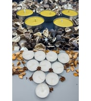5+5 (10) Adet Doğal Bal Mumu Tealight ve Doğal Soya Mumu-Buhurdanlık Büyük Boy Çap:5,5 Cm