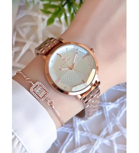 Ferro Rose/Gold Renk Kararmaz Renk Atmaz 3 Atm  Özel Tasarım Kadın Kol Saati EFL21252C