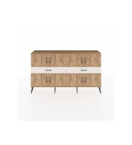 Arges Konsol 4 Raflı 2 Çekmeceli 8 Kapaklı 176x30x99 Çam-Çam/Aytaşı