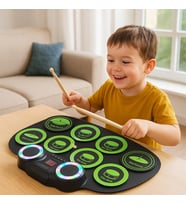 Dijital Şarjlı Bas Bateri Davul Elektronik Roll Up Drum Taşınabilr Silikon