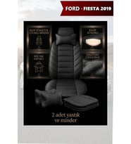 fiesta 2019 Koltuk ve Kılıf uyumlu Yastık Lüks Siyah Minder 2 Minder 2 Yastık
