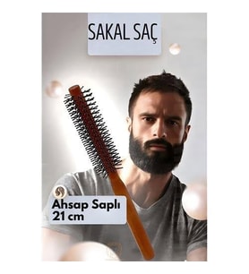 ModaCar Sakal Fırçası Saç Fırçası ve Fön Fırçası Ahşap Saplı