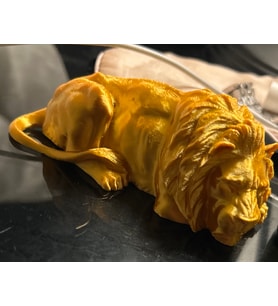 Uyuyan Aslan  Figürü – Hediyelik Masaüstü Doğal Tasarım 14 cm