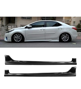 Toyota Corolla Custom Yan Marşpiyel Seti Plastik 2 Adet Mat Siyah 2013 2014 2015 2016 2017 2018 karlık+ek+bodykit