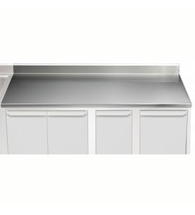Electrolux Professional Üst Tabla, Sırtlı, 2200 Mm, 1,5 Mm Kalınlıkta Üst Tabla 18 Mm Kalınlığında Ses Sönümlendirici Malzeme Ve Ayrıca 2 Paslanmaz Kayıtla Güçlendirilmiştir - Modular Line TPLA22A
