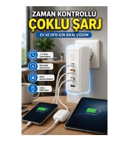 Zaman Ayarlı 30W Hızlı Şarj Destekli Çoklu Şarj Cihazı Ev ve Ofis Kullanımı İçin