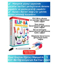 Premium Zeka Geliştirici Eğitici Elif-Bâ Öğreniyorum Yaz-Sil Manyetik Arapça Harfler Arabic Letters