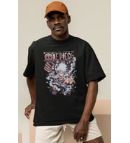 Monkey D. Luffy One Piece Baskılı Unisex Oversize Anime Dizi Karakter Tişört